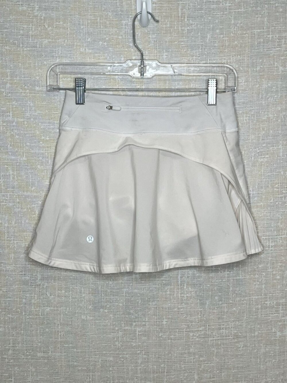 Lululemon Pleated Tennis Skirt Skort White Sz 0 Built In Shorts Preppy Y2K